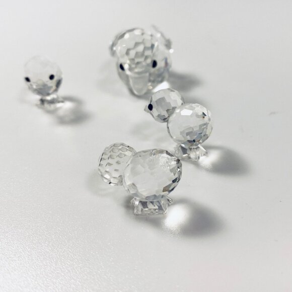 Set of 4 Swarovski crystal mother duck and three ducklings figurines-No Box - Picture 4 of 8